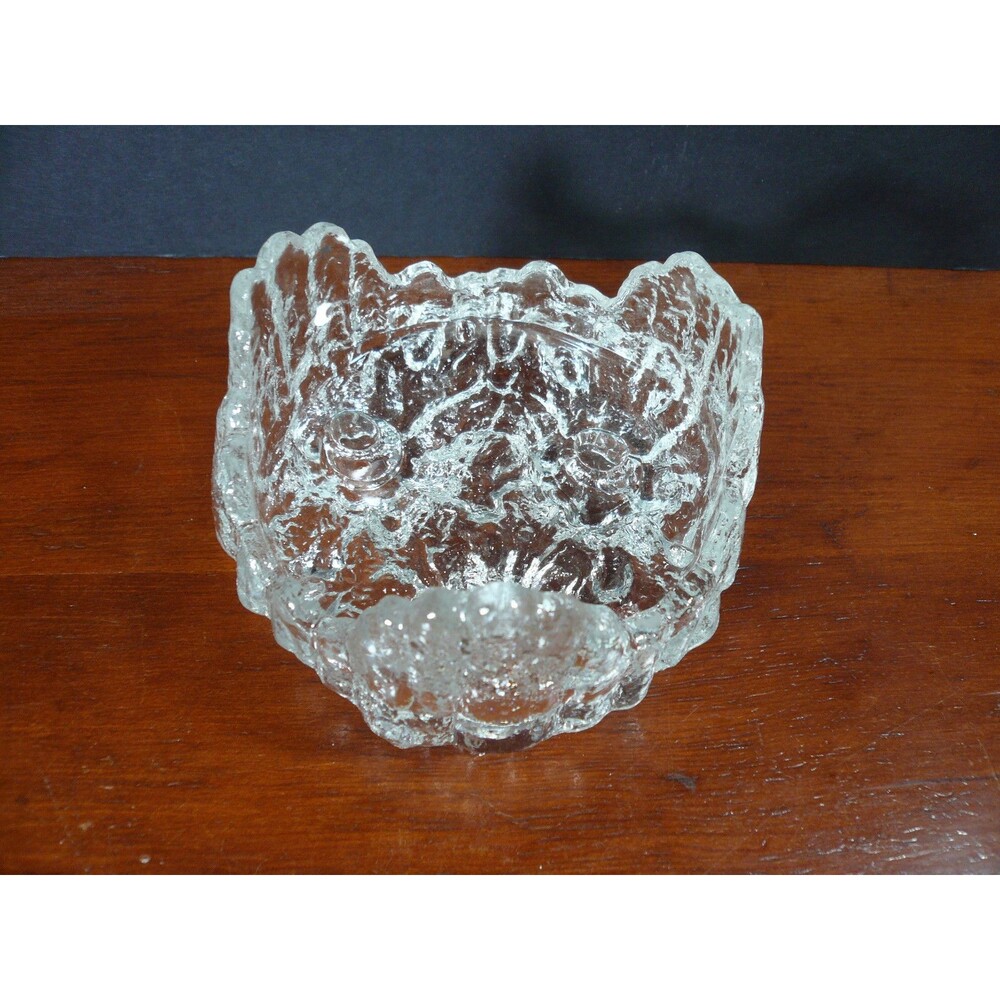Clear Glass Icicle Candle Holder - Holds 3 1/2" Candle